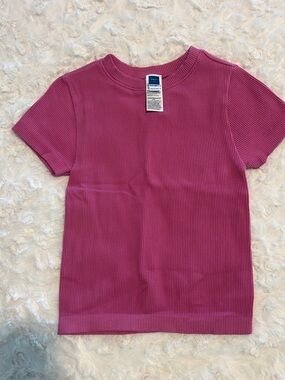 Old Navy Ribbed Short Sleeve Tee - Fuchsia